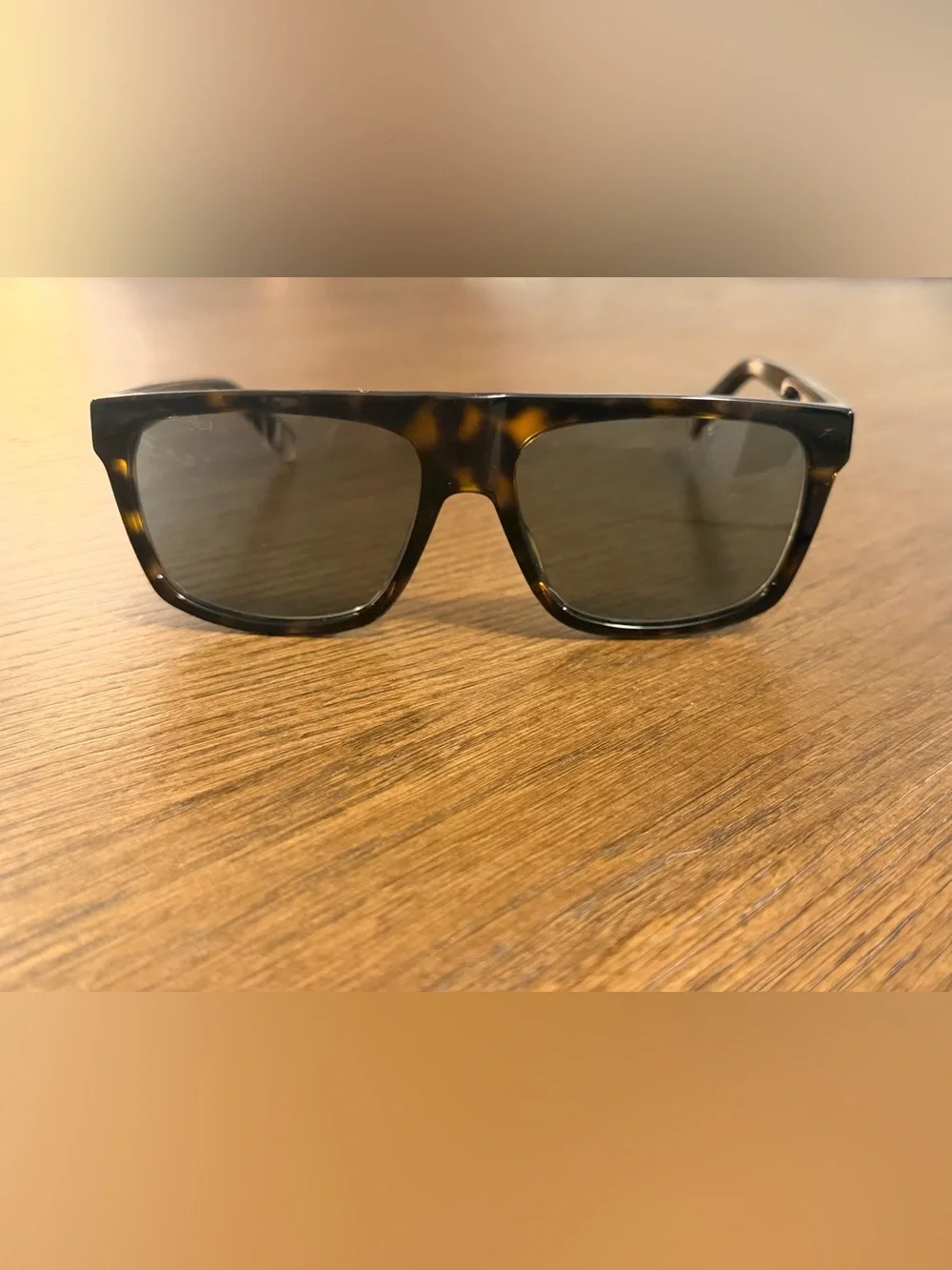 Gucci Rectangle Havana Tortoiseshell Frame Men’s Sunglasses GG0450S 002